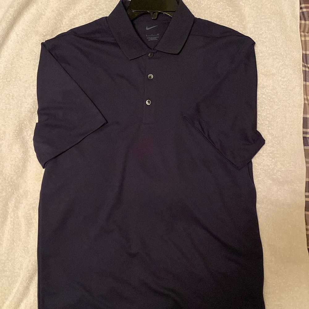 Nike, Men’s Small Navy Blue Dri Fit polo, Small